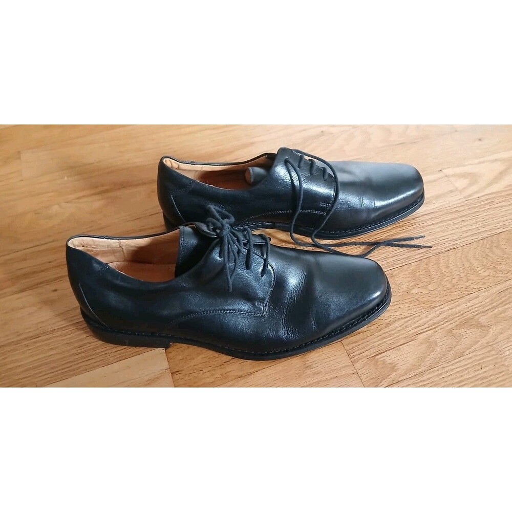 Black Leather Oxford Dress Comfort Shoes Mens Sz 9 Made In Brazil Anatomic&Co